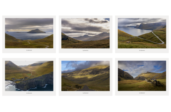 6 kunstpostkort Skabt p� F�r�erne � Landskab &amp; Linjer