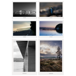 Skabt i Vejle postkortpakke med seks kunstpostkort, der viser bylandskab, vandl�b, broarkitektur og hedelandskab i afd�mpet, nordisk lys.