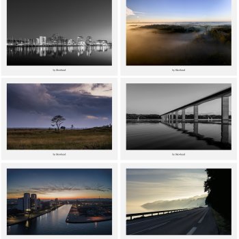 6 kunstpostkort fra Vejles landskaber og byrum