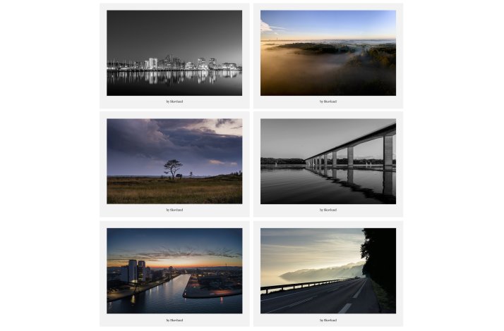 6 kunstpostkort fra Vejles landskaber og byrum